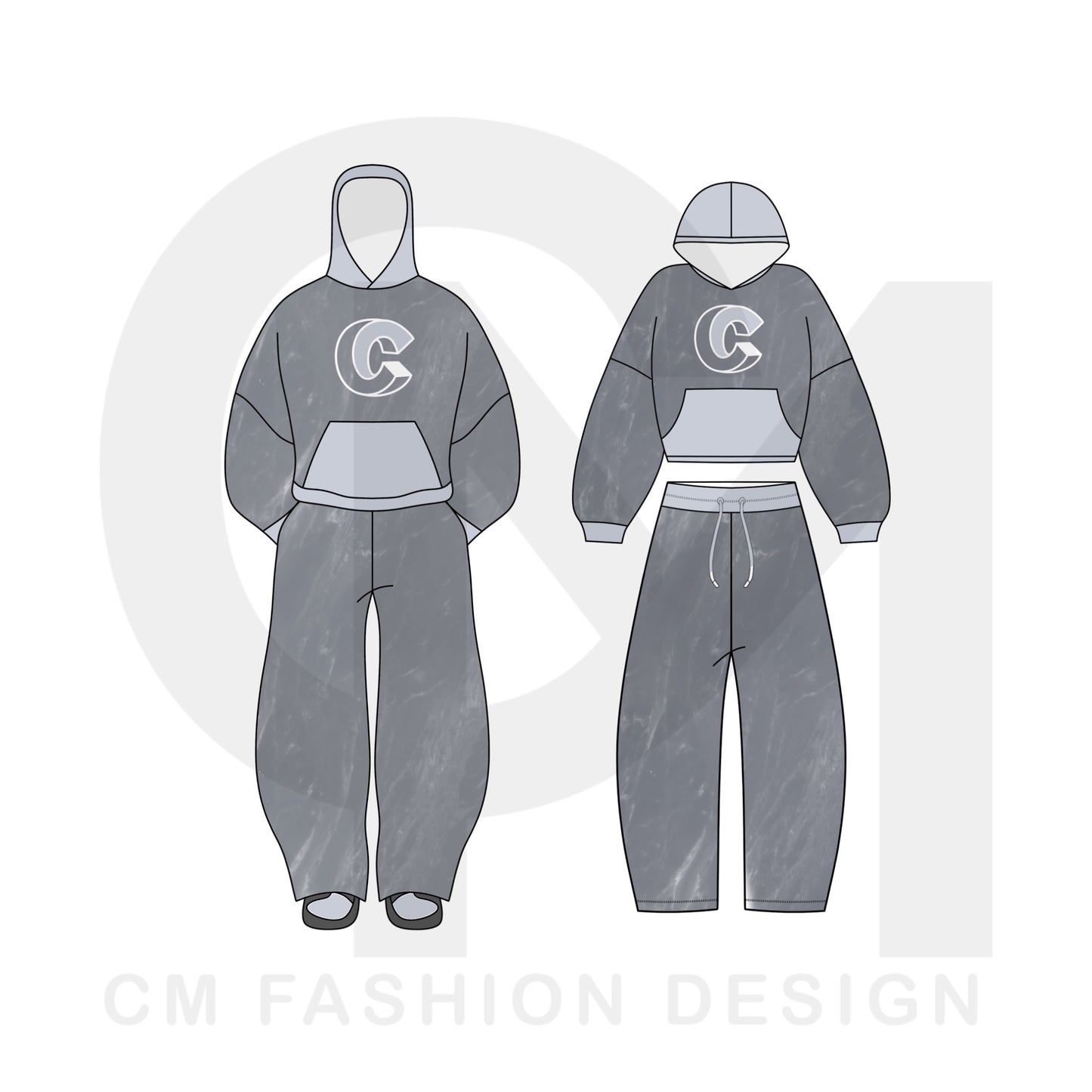 Streetwear Mock-up + Front & Back Illustration