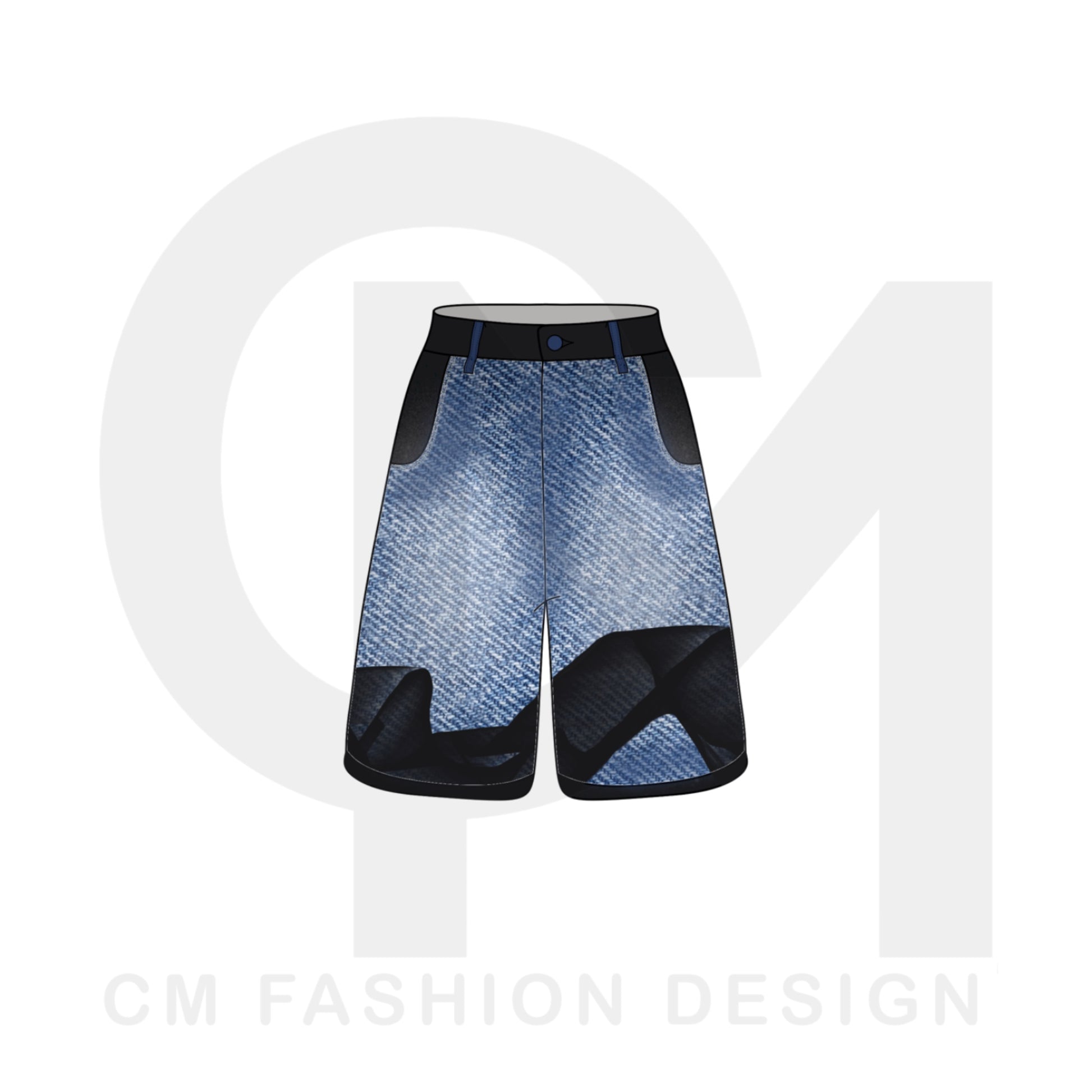 Three quarter shorts clothing mock-up 