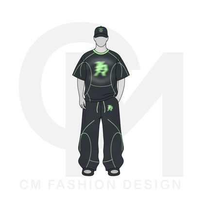 Tshirt and sweatpants mock-up and illustration 