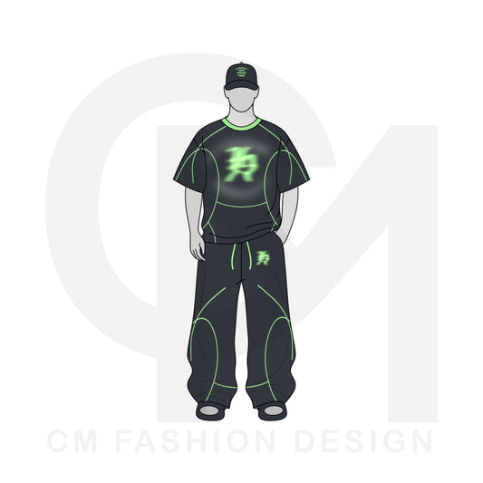 Tshirt and sweatpants mock-up and illustration 