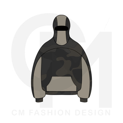 Balaclava hoodie mock-up 