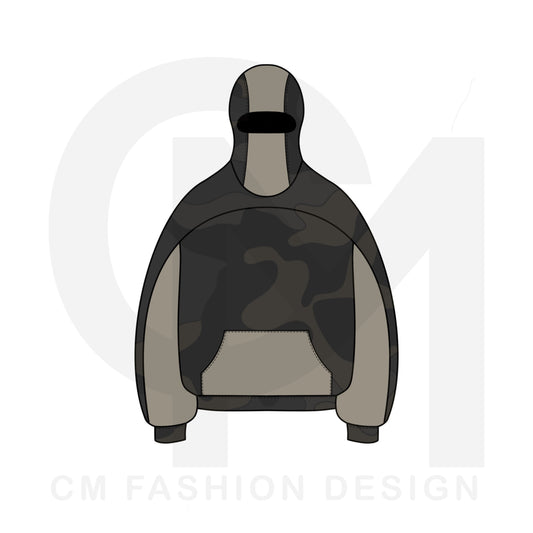 Balaclava hoodie mock-up 