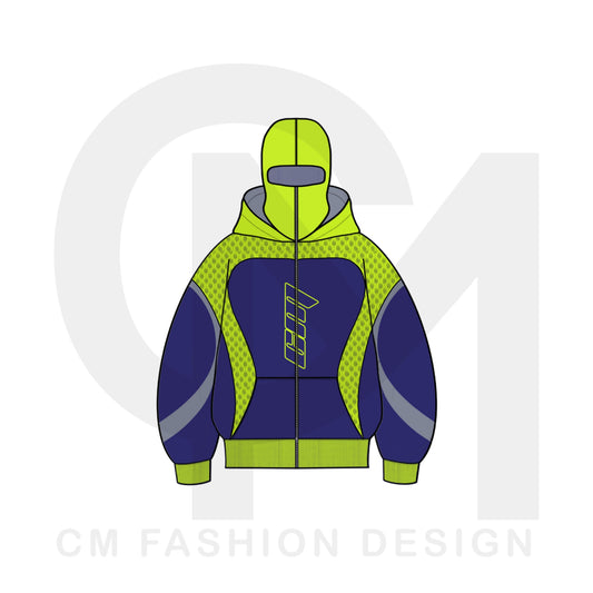 Balaclava Zip Hoodie Mock-up