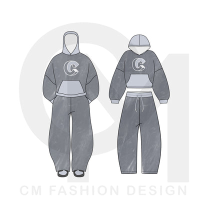 Streetwear Mock-up + Front & Back Illustration
