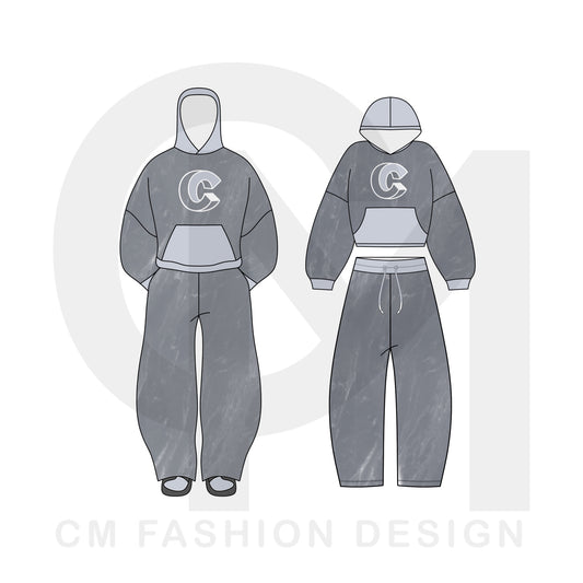 Streetwear Mock-up + Front & Back Illustration