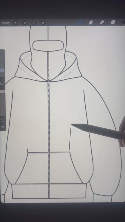 Balaclava Zip Hoodie Mock-up