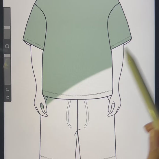 Shorts and tshirt mock-up and illustration drawing tutorial 