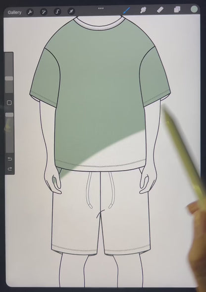 Shorts and tshirt mock-up and illustration drawing tutorial 